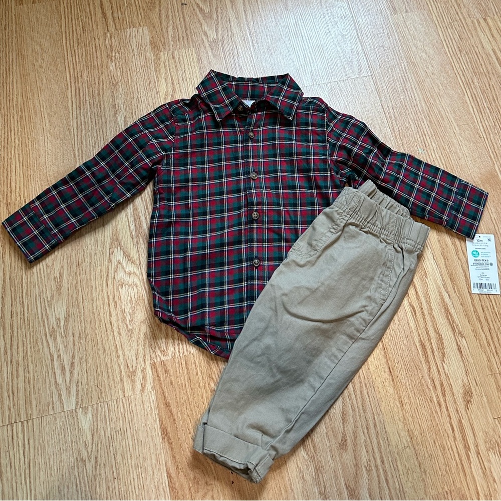 Carter’s Plaid And Khaki Set
